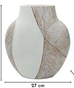 Vase Ho Chi Minh Résine Blanche et Dorée