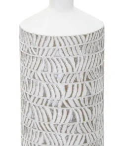 Vase Nairobi Polyrésine Blanche décorations sculptées abstraites et géométriques