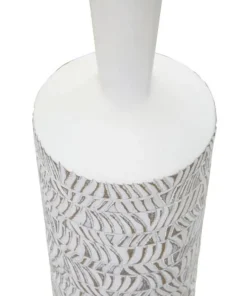 Vase Nairobi Polyrésine Blanche décorations sculptées abstraites et géométriques