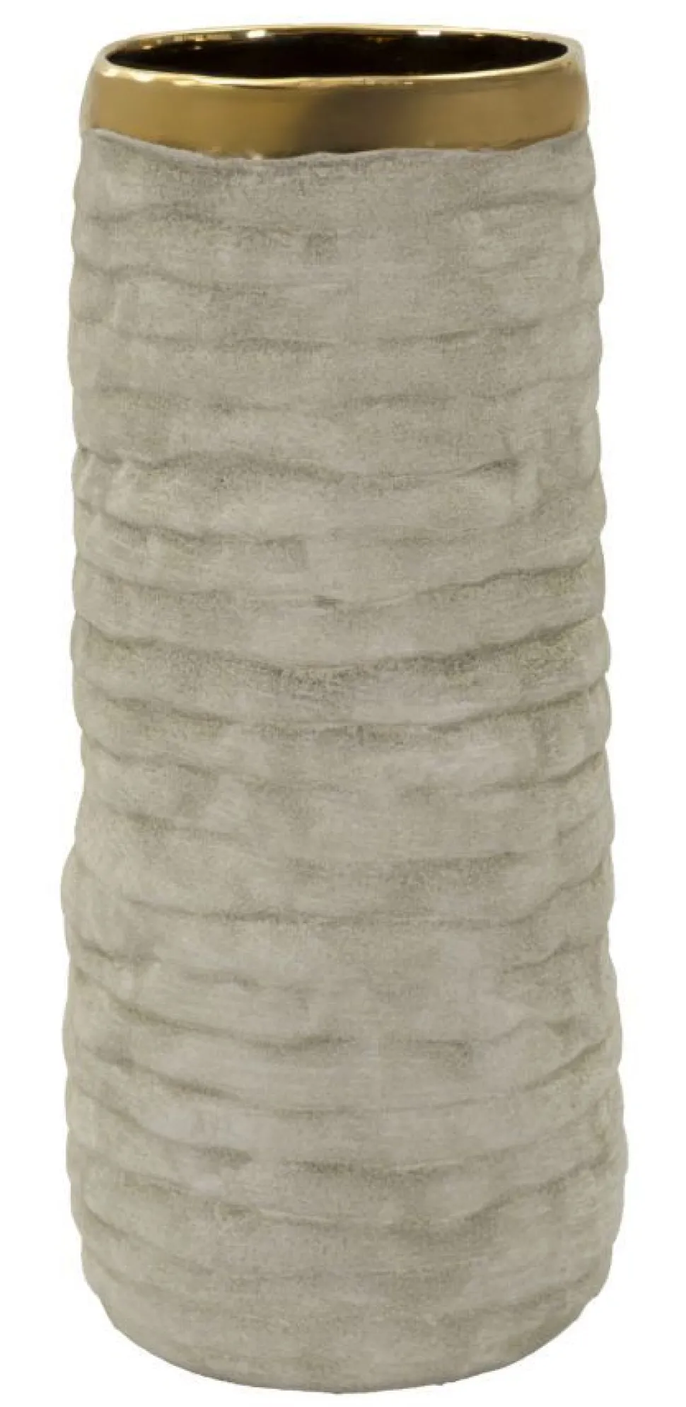 Vase ouvert Lima en céramique Beige et doré