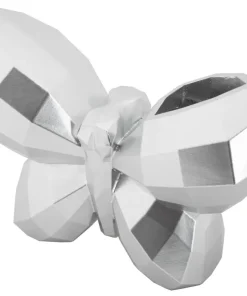 Vase Papillon en Résine Argentée