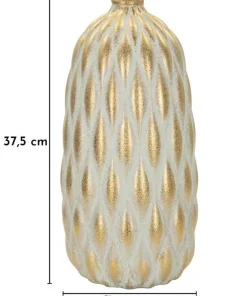 Vase Pépitas or et blanc