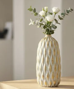 Vase Pépitas or et blanc
