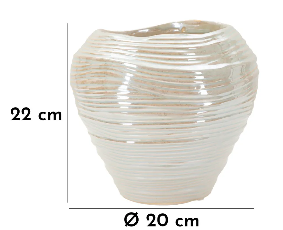 Vase rond effet perlé