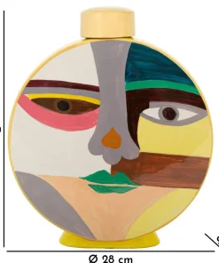 Vase rond Piccassy design cubiste couleurs vives