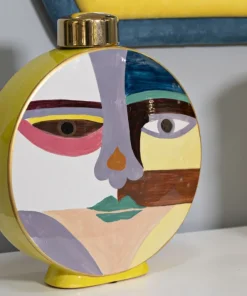 Vase rond Piccassy design cubiste couleurs vives