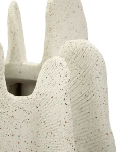 Vase sculptural en résine polyester Beige