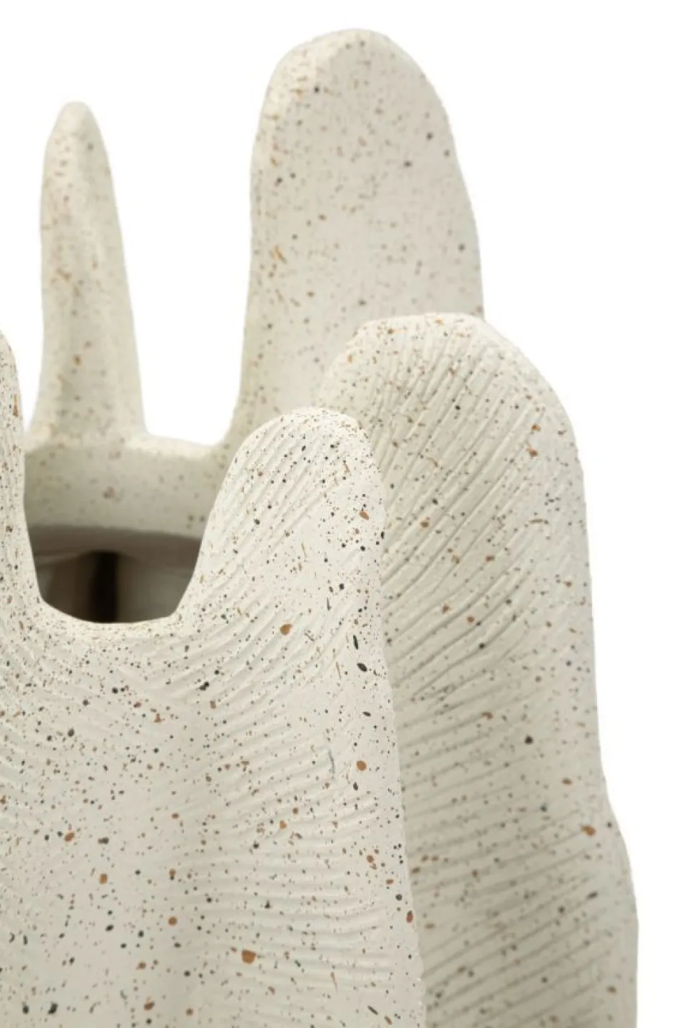 Vase sculptural en résine polyester Beige