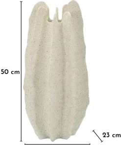 Vase sculptural en résine polyester Beige
