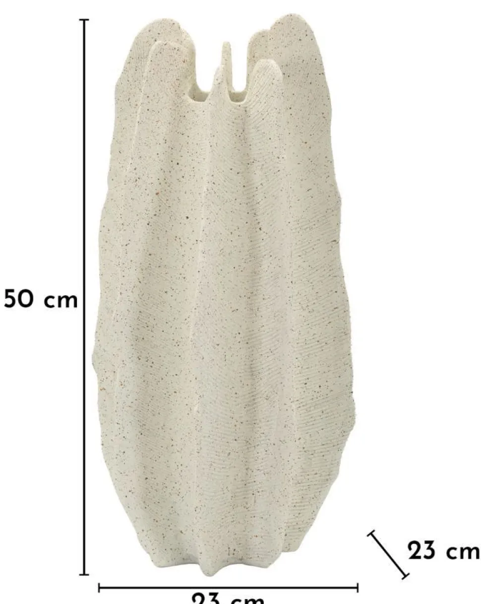 Vase sculptural en résine polyester Beige