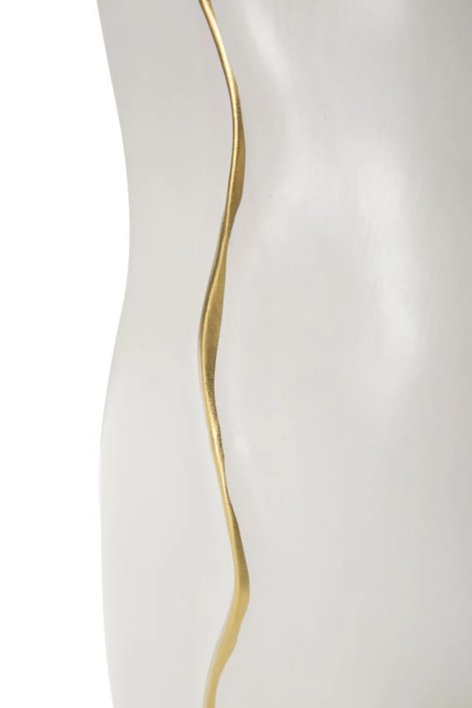 Vase sinueux céramique blanche détail doré