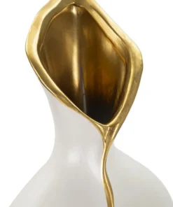Vase sinueux céramique blanche détail doré