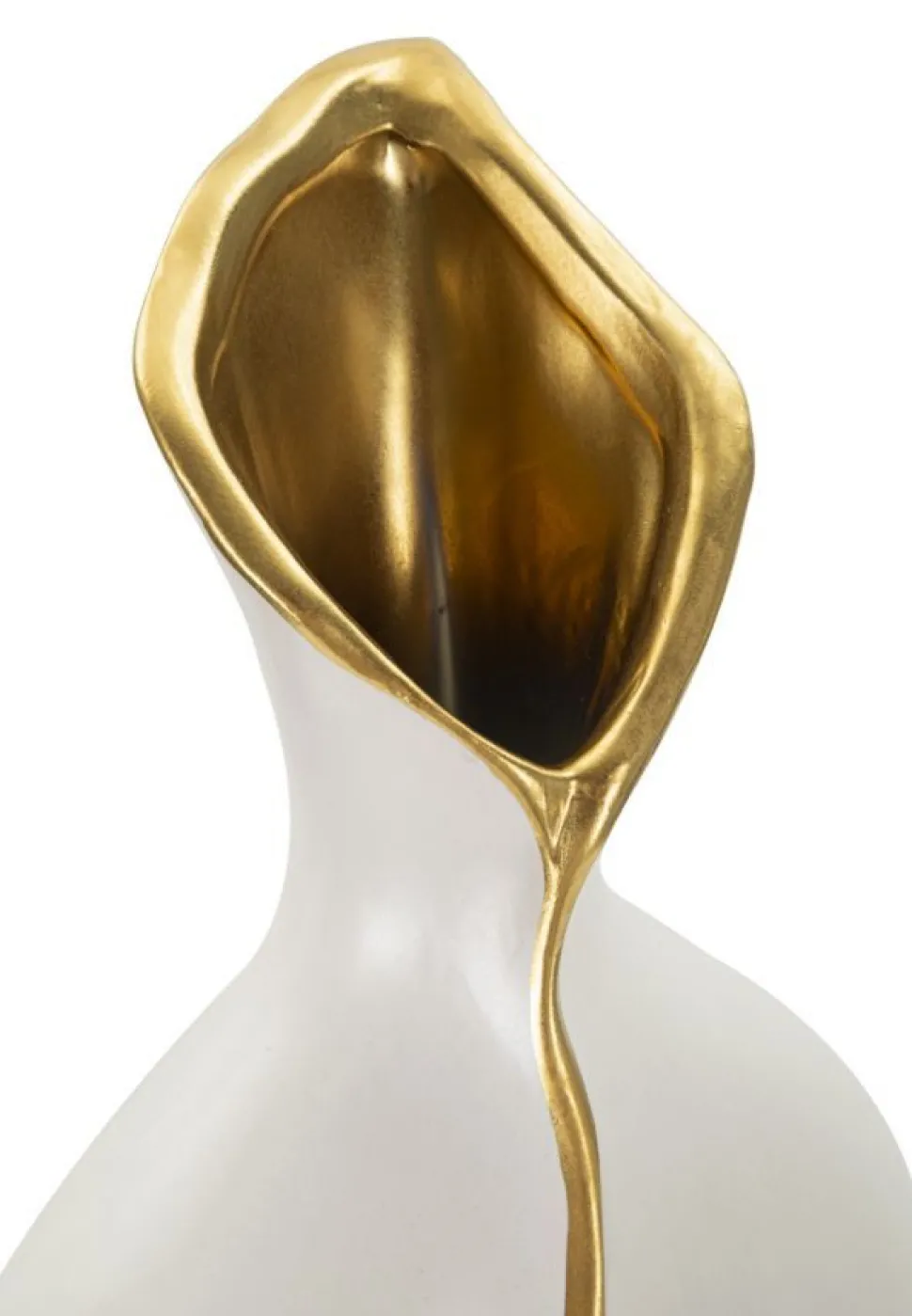 Vase sinueux céramique blanche détail doré