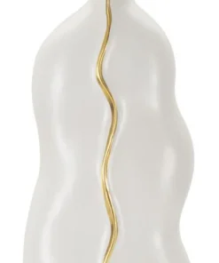 Vase sinueux céramique blanche détail doré