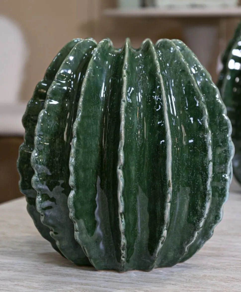 Vase sphérique vert vif