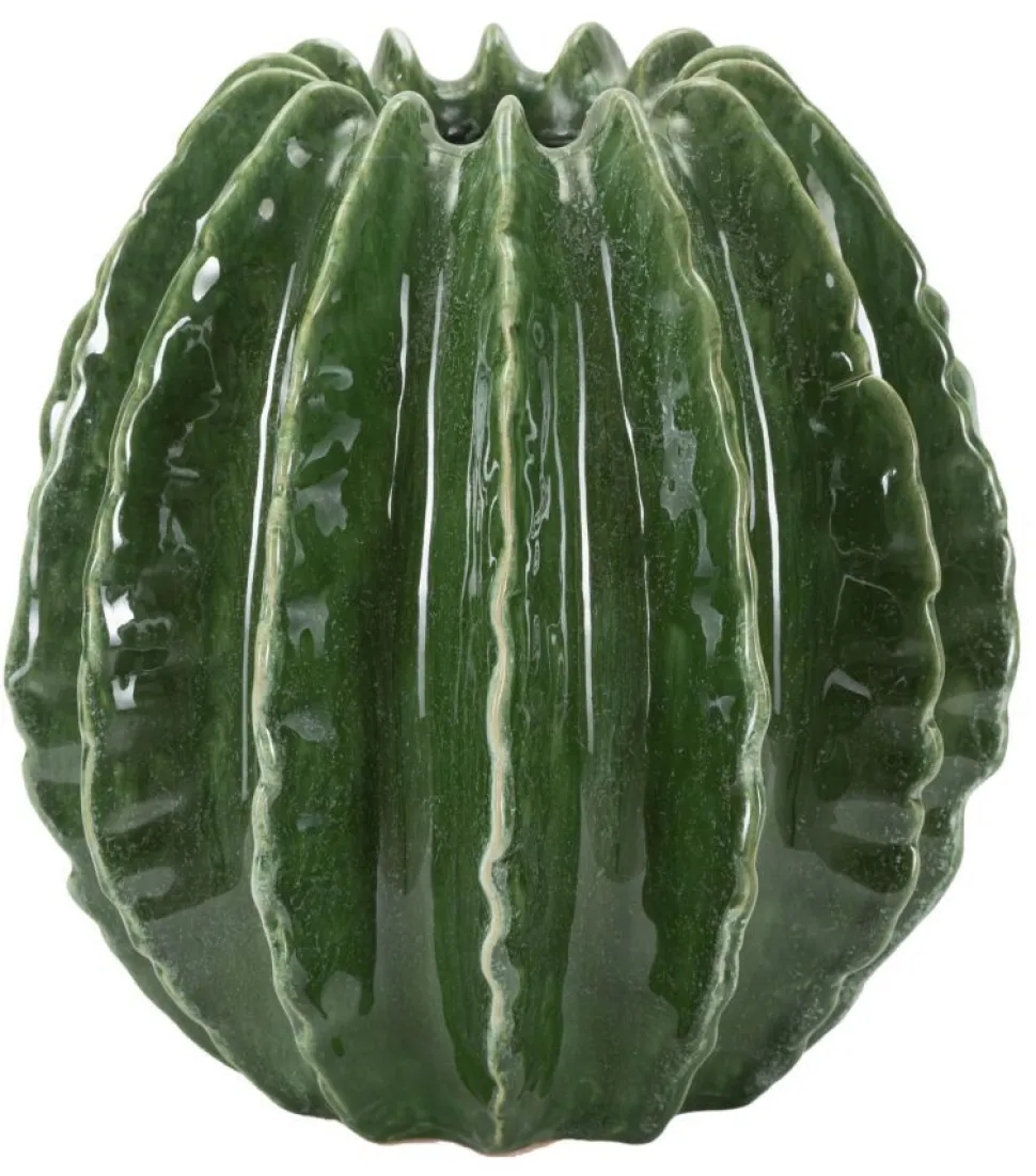 Vase sphérique vert vif