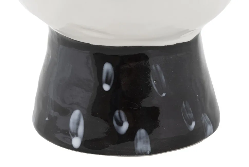 Vase visage Porcelaine Blanche base Noir