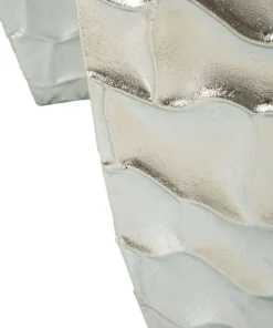 Vases ronds en métal argenté avec motifs en relief Set de 3