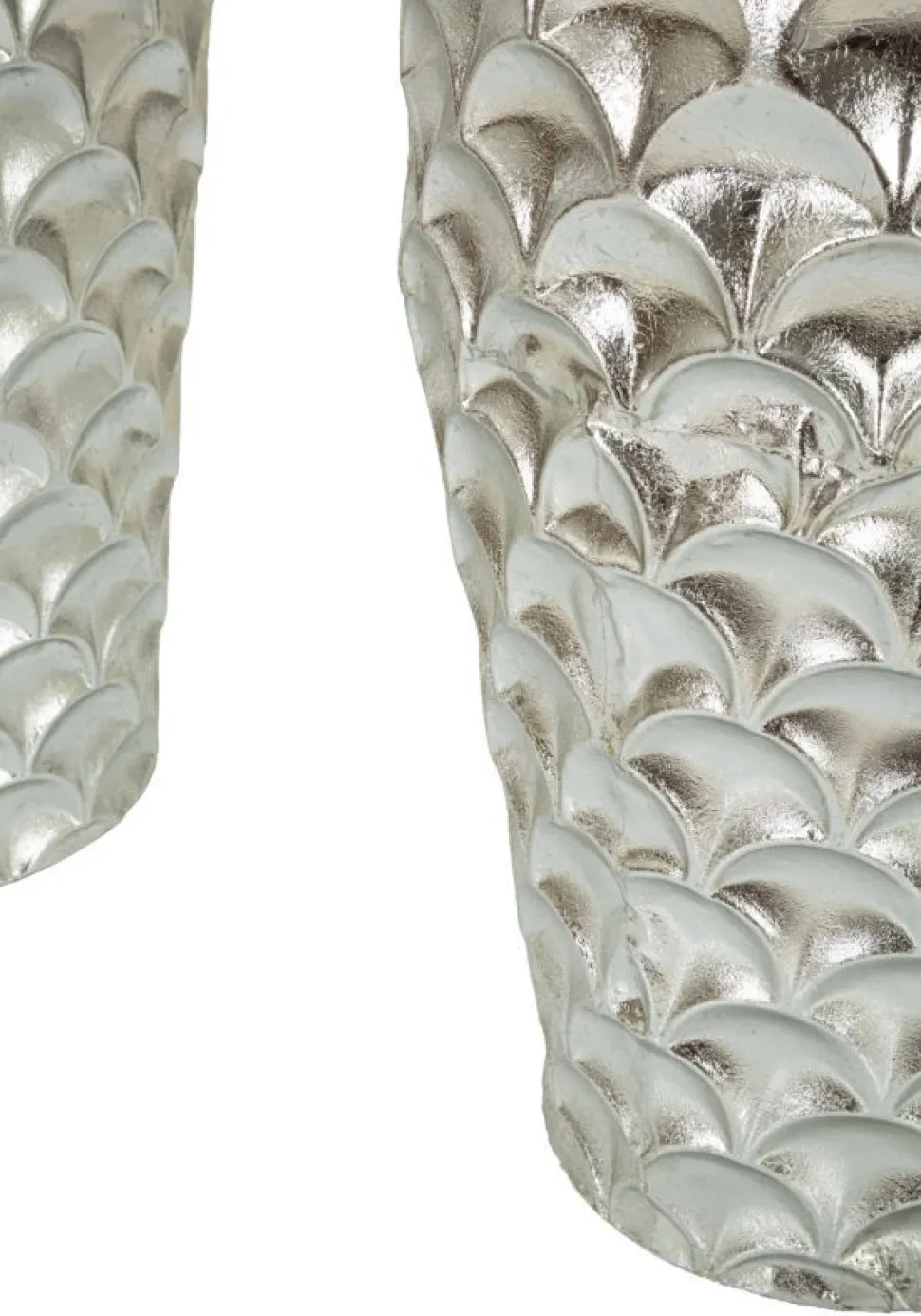 Vases ronds en métal argenté Silvy décorations irrégulières (set de 2)