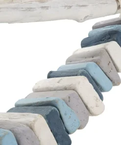 Voilier en bois massif avec voile en tissu et coque multicolore