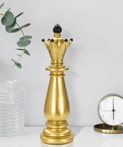 Évêque d'échecs Polyrésine Doré décorations Noires
