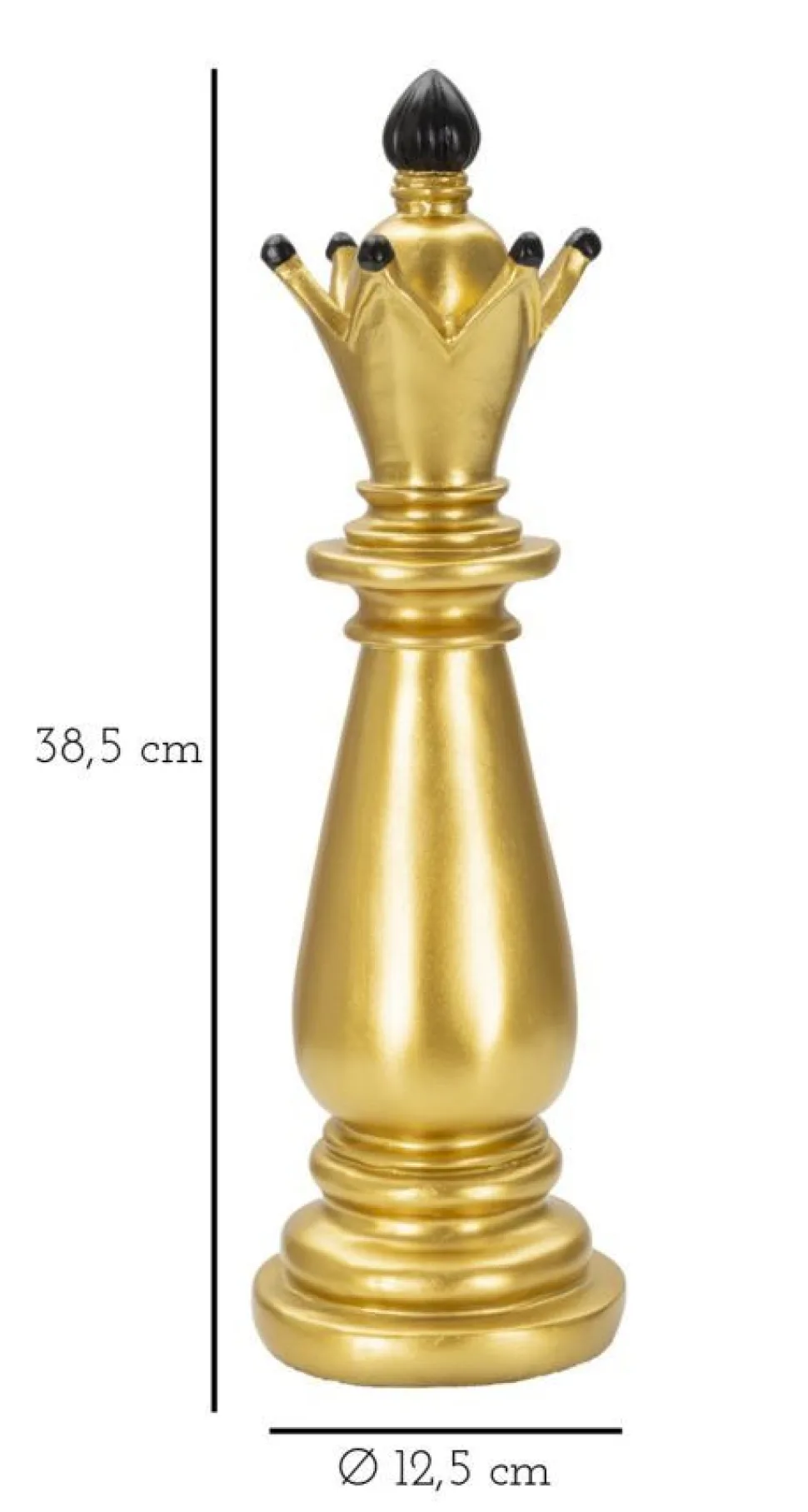 Évêque d'échecs Polyrésine Doré décorations Noires